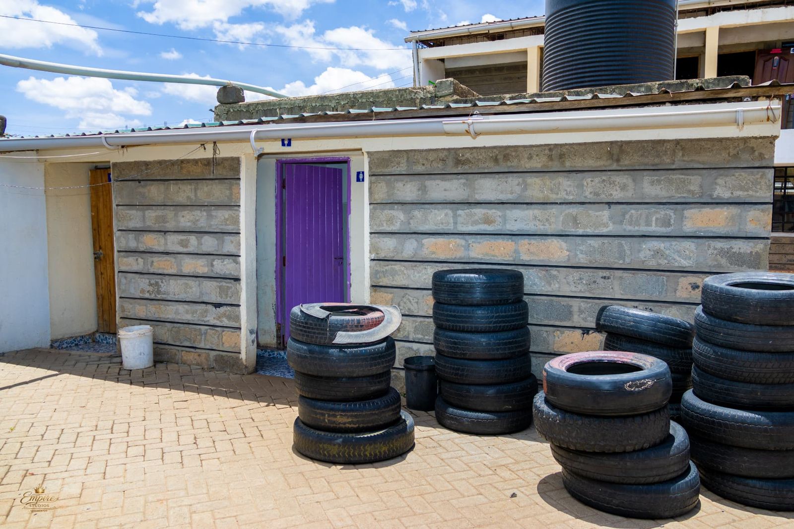 The learners' washroom block at Little Pearls School